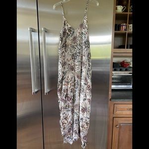 LoveStitch Cream Floral Rayon Maxi Dress Sz M/L